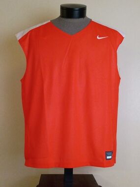 Nike Lacrosse Training Orange/White Reversible Men's Jersey tank top-NWOT Large